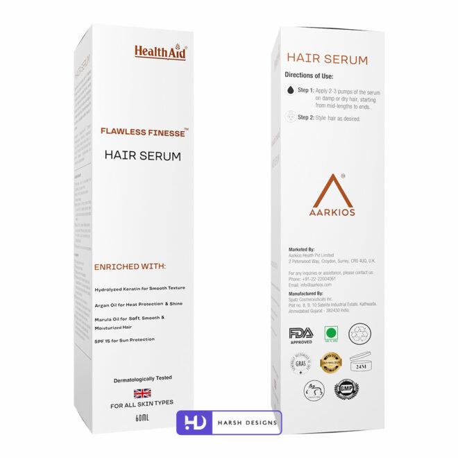 HealthAid Hair Serum - Aarkios Product Design - Lable Designs - Package Design - Graphic Designing Service in Hyderabad 1