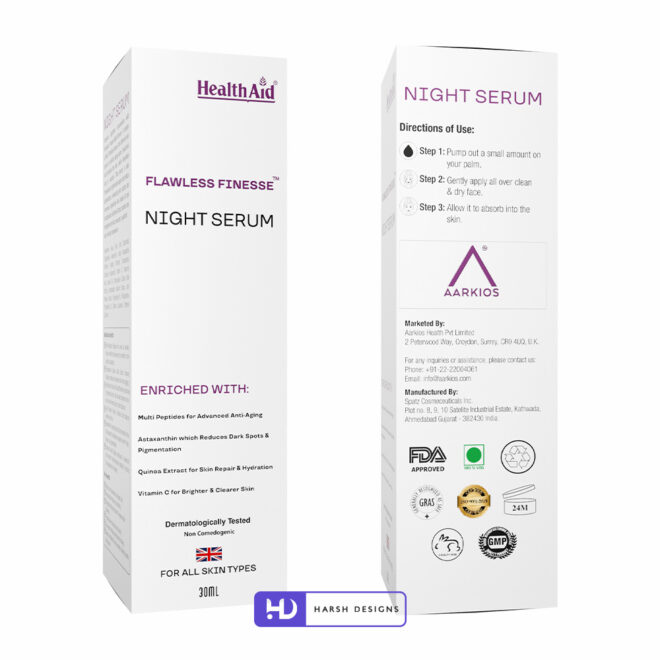 HealthAid Night Serum - Aarkios Product Design - Lable Designs - Package Design - Graphic Designing Service in Hyderabad 1