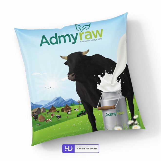 Admyraw Buffalo Milk Pouch Packaging Design, Product Design in Hyderabad, Label Design and Packaging Design Service in Hyderabad (1)