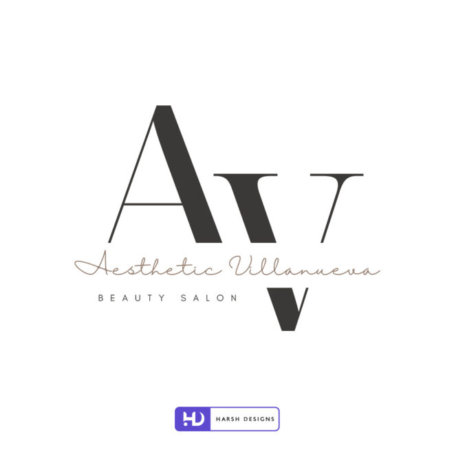 Aesthetic Villanueva - Monogram Design - Beauty Salon Logo Design - Corporate Logo Design - Logo Design Service in Hyderabad-2