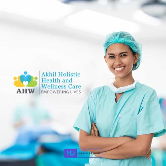 Akhil Holistic Health and Wellness Care- Hospital Logo - Corporate Logo Design - Graphic Design Service in Hyderabad - Logo Design Service in Hyderabad