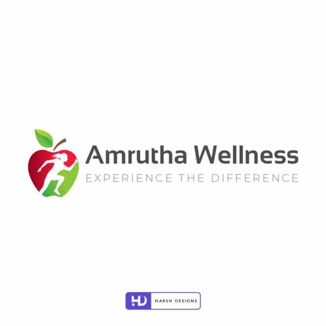 Amrutha Wellness - Experience The Diffrence - Corporate Logo Design - Graphic Designer Service in Hyderabad-2