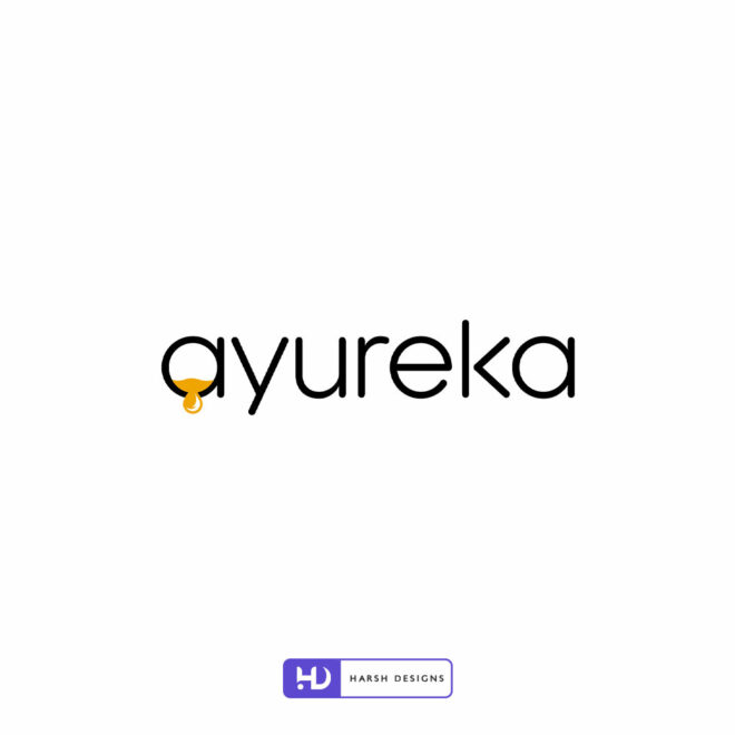 Ayureka wordmark logo design and Ayurvedic branding created by Harsh Designs logo design service in Hyderabad, India (2)