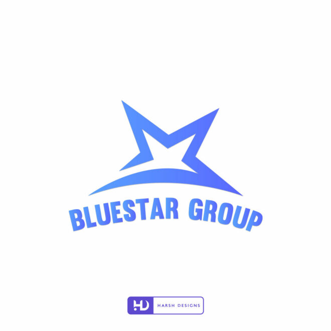 Bluestar Group pictorial mark logo design and corporate branding created by Harsh Designs graphic designer service in Hyderabad, India (2)