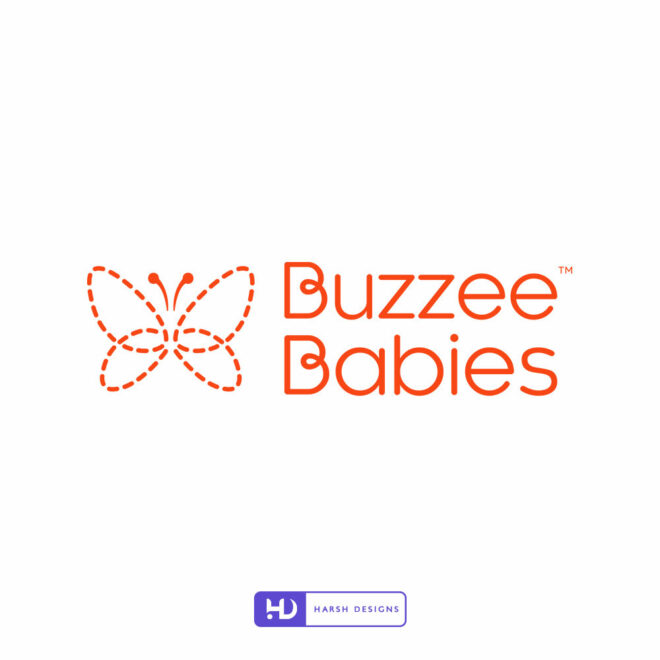Buzzee Babies combination logo mark design and baby clothes branding created by Harsh Designs graphic designer service in Hyderabad, India (2)