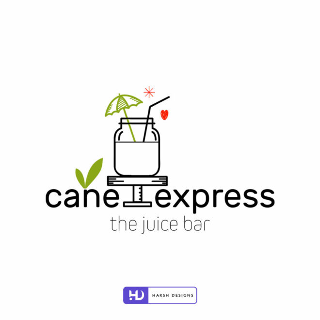 Cane Express sugarcane logo design and juice company pictorial mark branding created by Harsh Designs graphic designer service in Hyderabad, India (2)