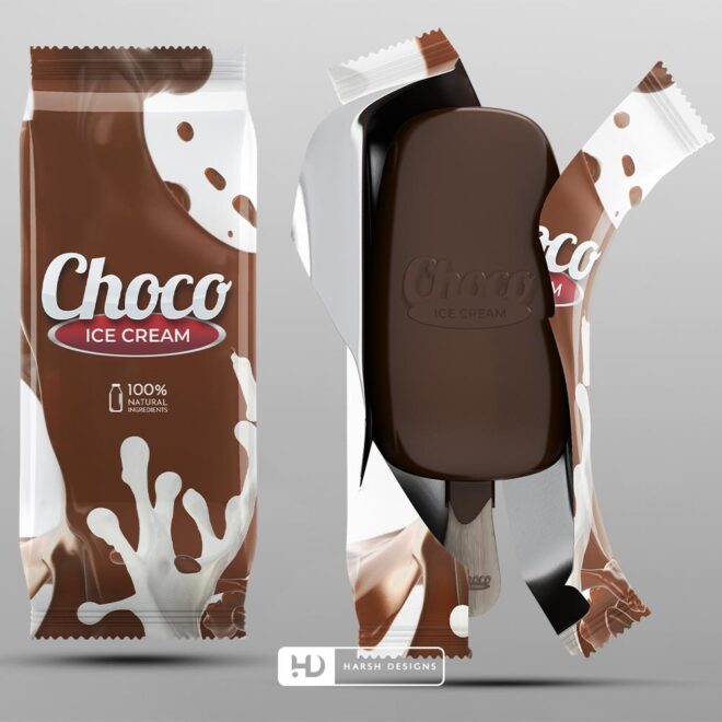 Choco Ice Cream Wrapper Packaging Design, Product Design in Hyderabad, Package Design and Graphic Design Service in Bangalore (2)