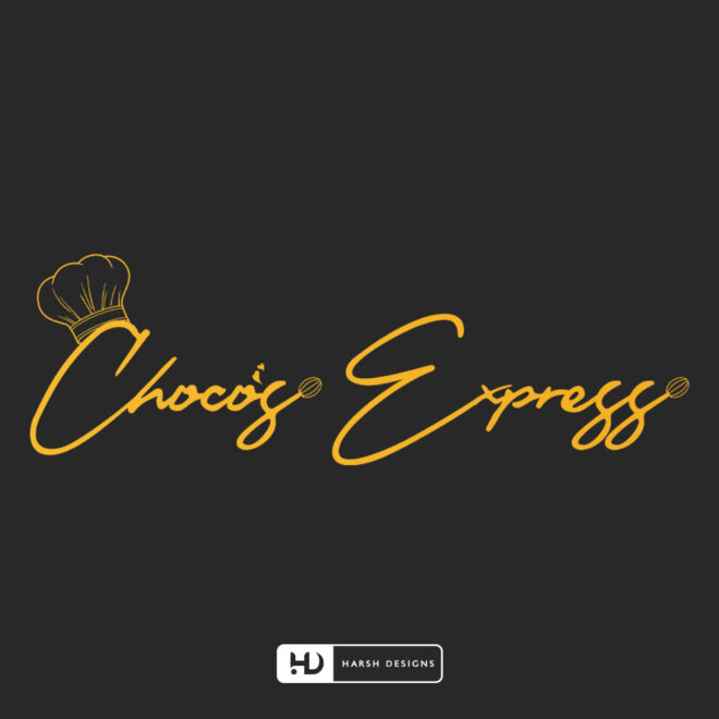 Choco's Express bakery logo design with combination mark and corporate branding created by Harsh Designs graphic designer service in Hyderabad, India (2)