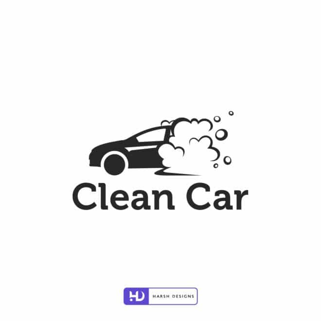 Clean Car - Car Service Logo - Pictorial Mark Logo Design - Car Logo - Logo Design in India - Logo Design in Hyderabad - Logo Design in Bangalore-2