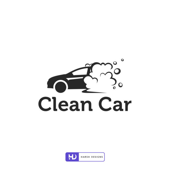 Clean Car service logo design with pictorial mark created by Harsh Designs logo design service in Hyderabad, Bangalore, and across India (2)