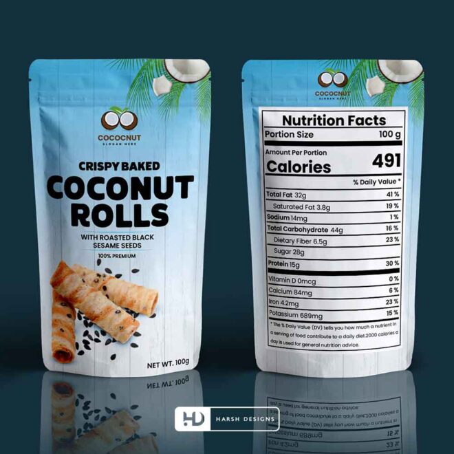 Coconut-Rolls-Pouch-Packaging-Design,-Product-Design,-Package-Design-and-3D-Modeling-Service-in-Hyderabad