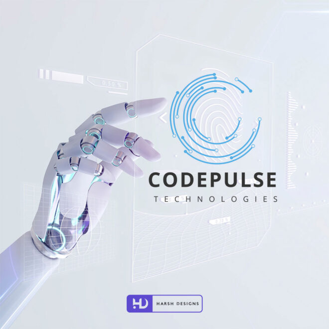 Codepulse Technologies software development logo design and technology networking corporate branding created by Harsh Designs gr (1)