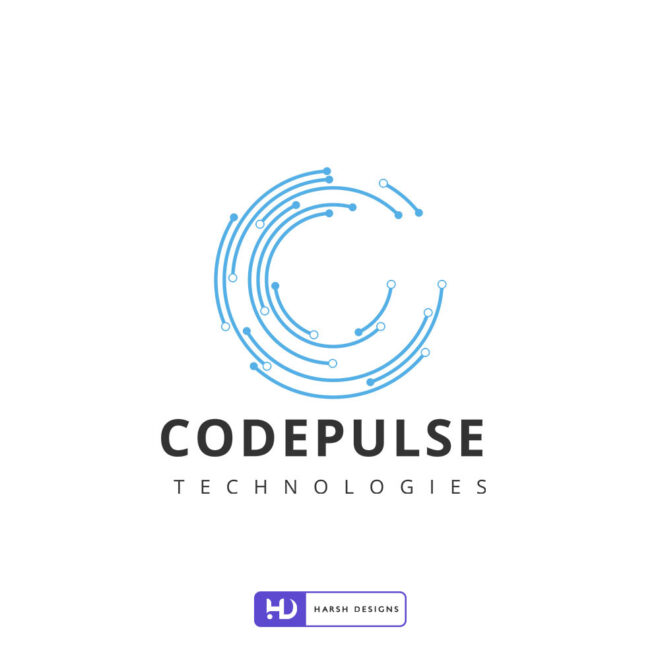 Codepulse Technologies software development logo design and technology networking corporate branding created by Harsh Designs gr (2)
