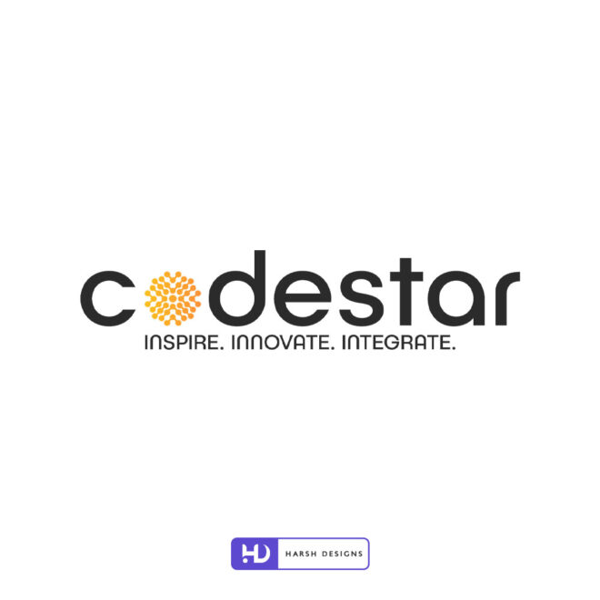 Codestar IT company logo design with pictorial mark and software branding created by Harsh Designs logo design service in Hyderabad, Bangalore, and across India