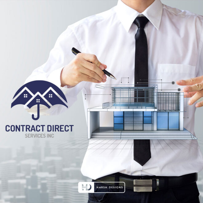 Contract Direct construction and real estate logo design with civil engineer branding created by Harsh Designs logo design servi (1)