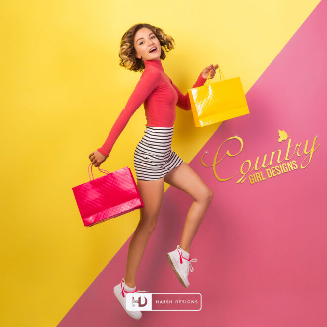 Country Girl Designs typography logo design for women accessories and apparel branding created by Harsh Designs graphic designer service in Hyderabad, India (1)