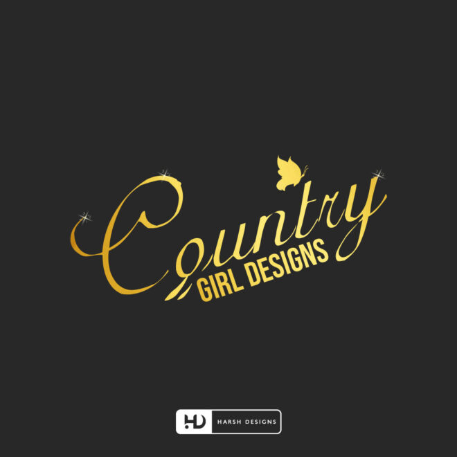 Country Girl Designs typography logo design for women accessories and apparel branding created by Harsh Designs graphic designer service in Hyderabad, India (2)