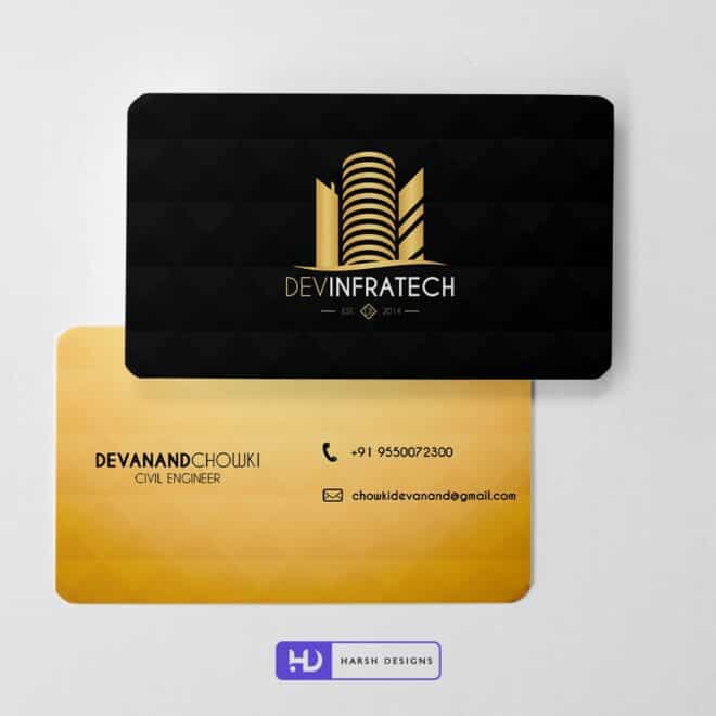 DEVINFRATECH Business Card Design - Corporate Identity and Business Stationery Design - Harsh Designs - Graphic Designing Service in Hyderabad