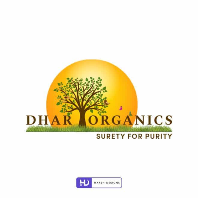 Dhar Organics Surety for purity - Organic Food Logo - Pictorial Mark Logo Design - Nature Logo Design - Corporate Logo Design - Graphic Designer Service in Hyderabad-2