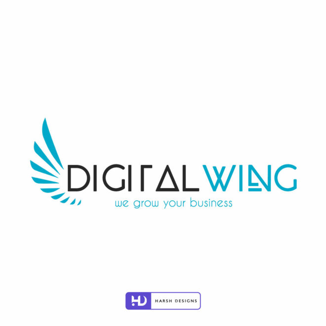 Digital Wing We Grow Your Business abstract IT logo design for web development and corporate branding created by Harsh Designs g (2)