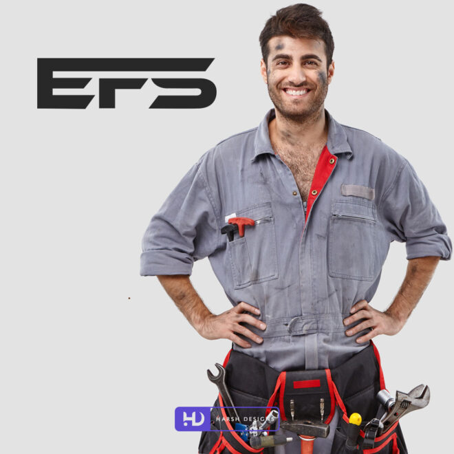 EFS mechanic monogram logo design for automobile and corporate branding created by Harsh Designs graphic designer service in Hyderabad, India (1)