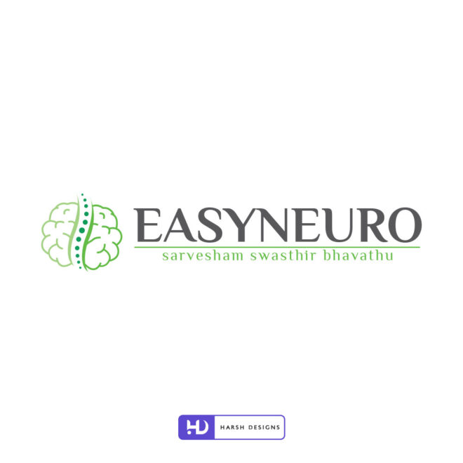 Easyneuro medical abstract logo design for hospital and healthcare corporate branding created by Harsh Designs graphic designer service in Hyderabad, India (2)