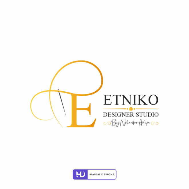 Etniko Designer Studio monogram logo design for fashion boutique and designer branding created by Harsh Designs logo design service in Hyderabad, India (2)