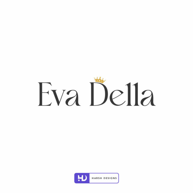 Eva Della wordmark logo design for jewellery brand and luxury branding created by Harsh Designs logo design service in Hyderabad, India (2)