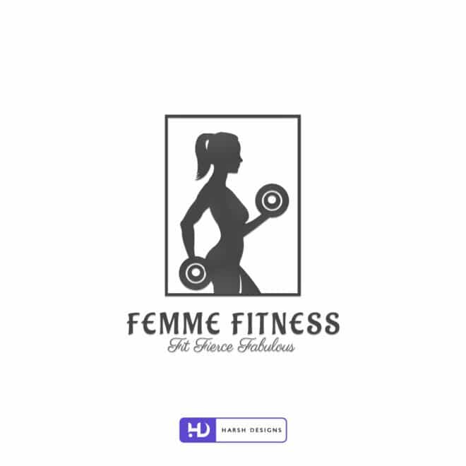 Femme Fitness Fit Fierce Fabulous - Gym Logo Design - Pictorial Mark Logo Design - Women GYM Logo Design - Corporate Logo Design - Graphic Designer Service in Hyderabad-2