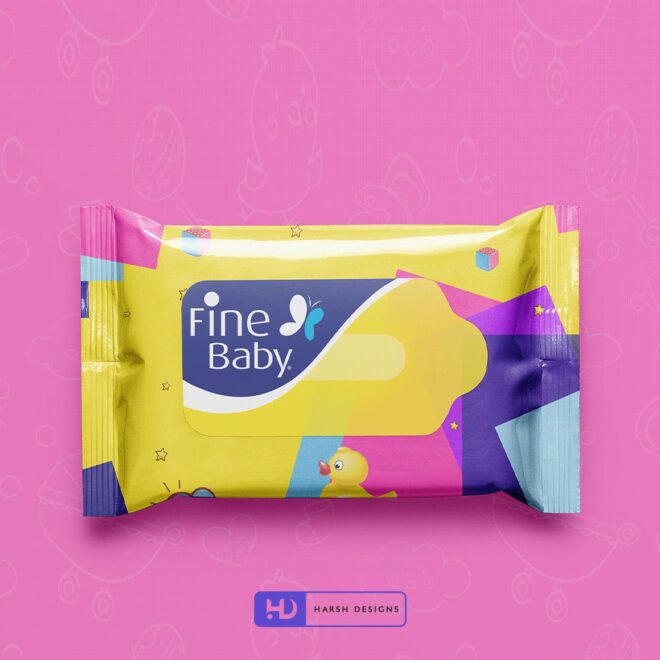 Fine Baby Facial Tissue Wrapper Packaging Design, Product Design in Hyderabad, Package Design and Graphic Design Service in Hyde (1)