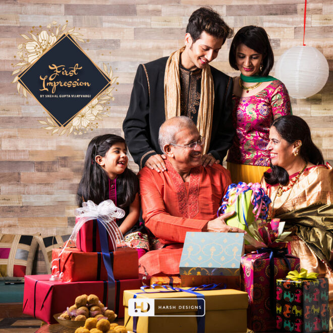 First Impression by Snehal Gupta Vijayvargi gift logo design with emblem label concept for surprise branding created by Harsh De (1)