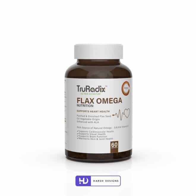 Flax Omega Softgels - Forefathers Products - TruRadix Products - Product Design - Lable Designs - Package Design - Graphic Design Service in Hyderabad - Product Design service in Hyderabad - Package Design service in Hyderabad