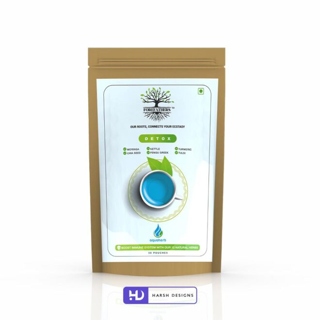 Forefathers Detox Tea Package Design, TruRadix Premium Tea Product Design, Label Design and Packaging Design Service in Hyderabad