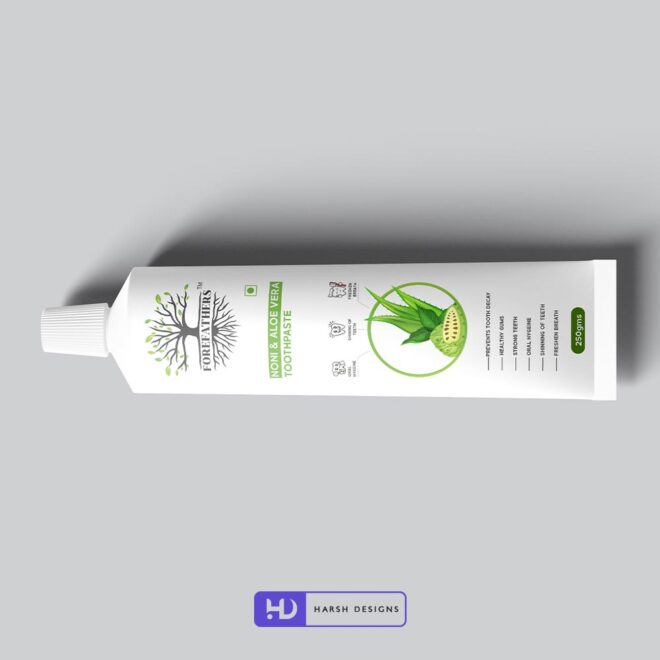 Forefathers Toothpaste Outer Box and Tube Design, Product Design in Hyderabad, Package Design and Graphic Design Service in Bang (1)