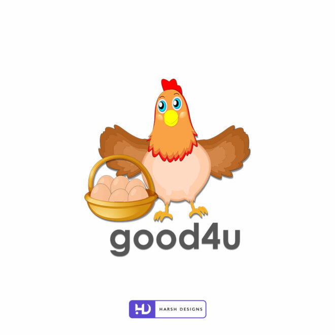 Good4U food mascot logo design with egg character illustration for kitchen and restaurant branding created by Harsh Designs grap (2)