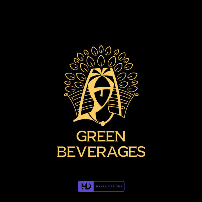 Green Beverages combination logo mark design for beverage industry branding created by Harsh Designs graphic designer service in Hyderabad, India (2)