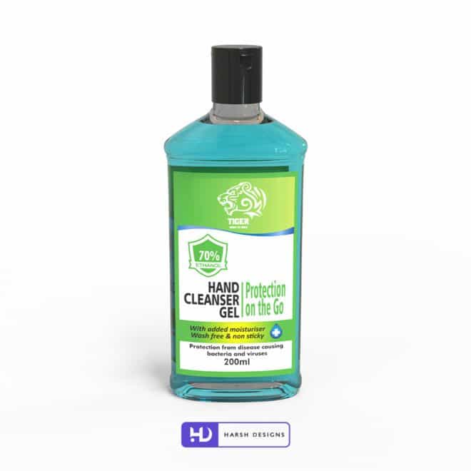 Hand Cleanser Gel - Hand Santiser - Tiger Born to Rule - Product Design - Lable Designs - Package Design - Graphic Designing Service in Hyderabad 1