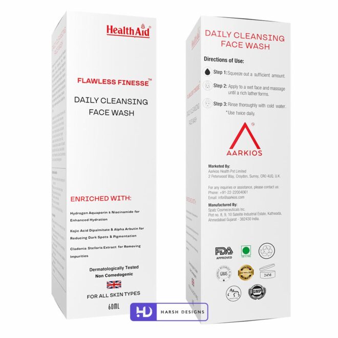 Health Aid Daily Cleansing Face Wash Outer Box and Tube Design, Product Design, Label Design and Packaging Service in Hyderabad (1)