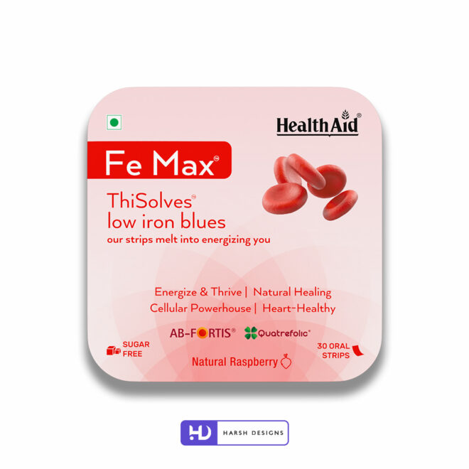 Health Aid FeMax Iron Oral Strips-Product Designing Service in Hyderabad-Package Design Service in Hyderabad-3D Modeling Service in Hyderabad 1