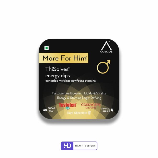 Health Aid More For Him Oral Strips Package Design, Product Design, Label Design and 3D Modeling Service in Hyderabad (1)