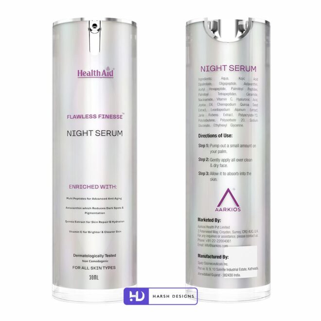 Health Aid Night Serum Outer Box and Tube Design, Product Design, Label Design and Packaging Design Service in Hyderabad (2)