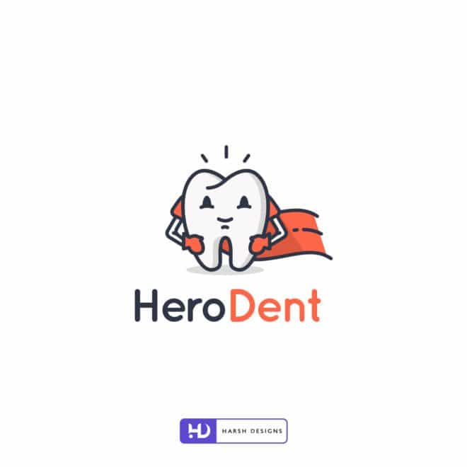 Hero Dent - Dentist Logo - Pictorial Mark Logo Design - Dental Logo - Logo Design in India - Logo Design in Hyderabad - Logo Design in Bangalore-2