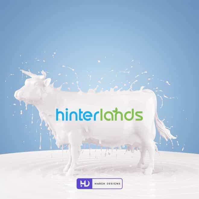Hinter Lands - Milk Dairy Form logo - Pictorial Logo Design - Dairy Form Logo - Logo Design in India - Logo Design in Hyderabad - Logo Design in Bangalore