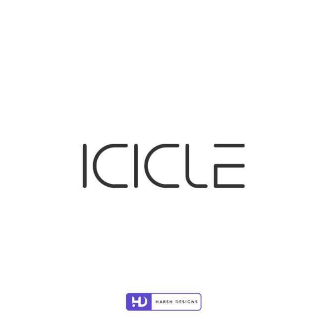 ICICLE wordmark logo design for water bottle and beverage branding created by Harsh Designs logo design service in Hyderabad, India (2)
