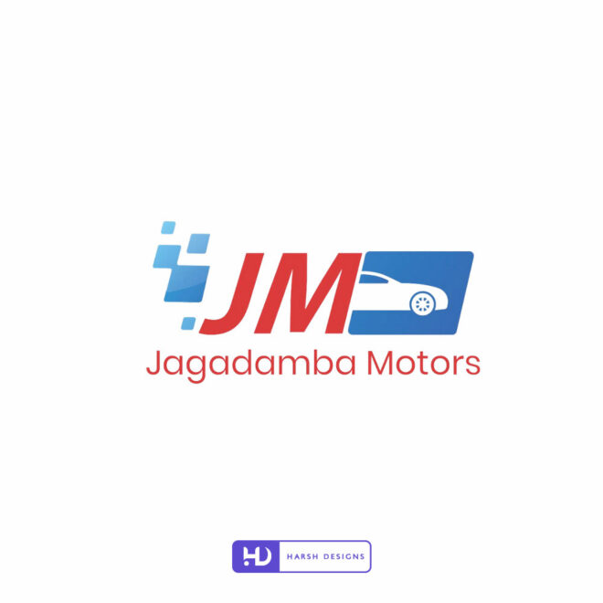 Jagadamba Motors pictorial mark logo design for automobile and vehicle branding created by Harsh Designs graphic designer service in Hyderabad, India (2)
