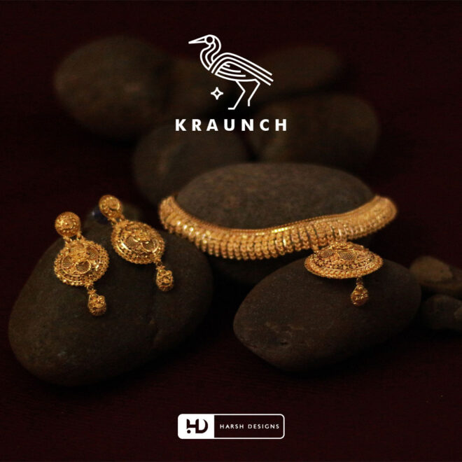 Jewellery abstract line art logo design for designer brand and luxury accessories branding created by Harsh Designs logo design service in Hyderabad, Bangalore, a (1)