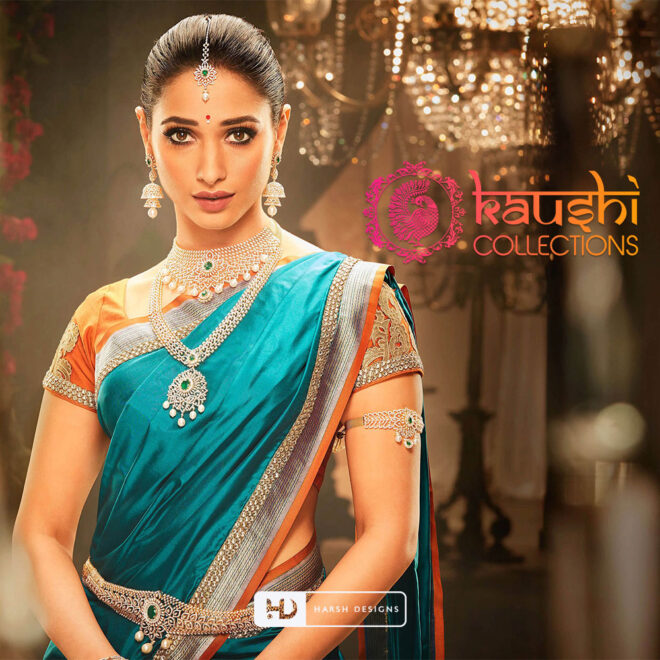 Kaushi Collections fashion combination logo design for shopping mall and traditional Indian saree branding created by Harsh Desi (1)