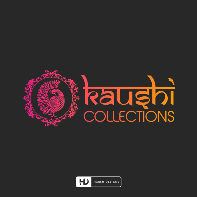 Kaushi Collections fashion combination logo design for shopping mall and traditional Indian saree branding created by Harsh Desi (2)