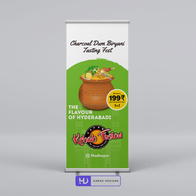 Kebab Fusion Standee Design – Brochure Design in Hyderabad – Brochure Design in Bangalore – Brochure Design in India – Catalogue Design in India
