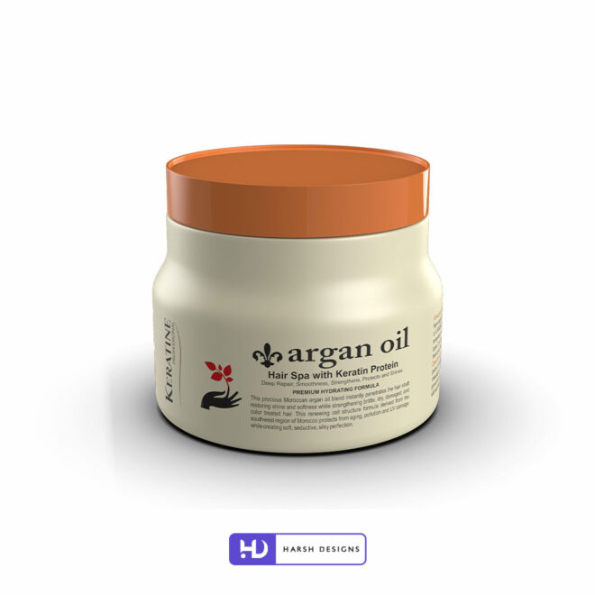 Keratin Argan Oil 3D Product Packaging Visualization Harsh Designs 3D Modeling for Product Packaging Service in Hyderabad (1)